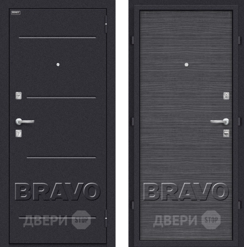 Входная металлическая Дверь Bravo Оптим Кобра Black Wood в Жуковский