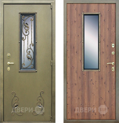 Входная металлическая Дверь Йошкар с окном и ковкой в Жуковский