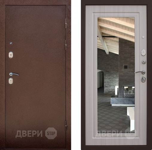 Входная металлическая Дверь Снедо Сити Эш Вайт с зеркалом в Жуковский