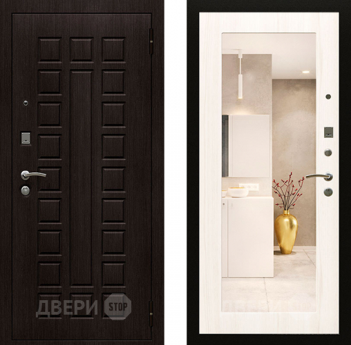 Дверь Райтвер Сенат-лайф с зеркалом Беленый Дуб в Жуковский
