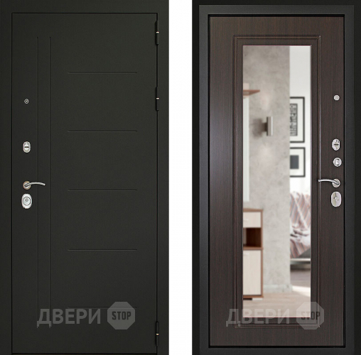 Входная металлическая Дверь (Дверной Континент) Сити - Z 3К с зеркалом Венге в Жуковский