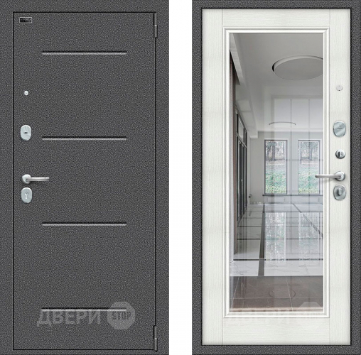 Входная металлическая Дверь Bravo Porta S-2 104/П61 с зеркалом Бьянко в Жуковский