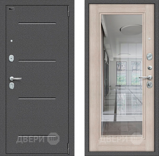 Входная металлическая Дверь Bravo Porta S-2 104/П61 с зеркалом Капучино в Жуковский
