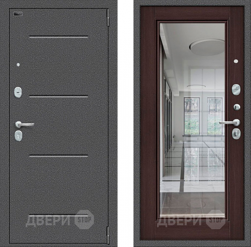 Входная металлическая Дверь Bravo Porta S-2 104/П61 с зеркалом венге в Жуковский