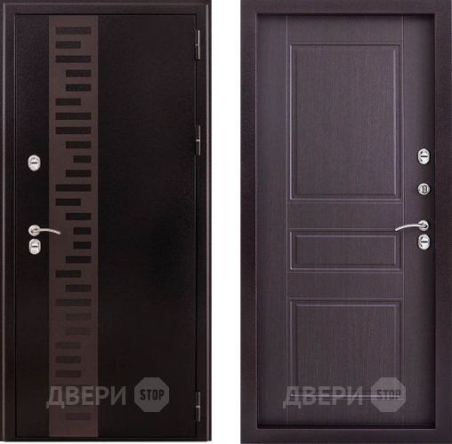 Дверь Заводская Урал с декором Термо Венге (с терморазрывом) в Жуковский