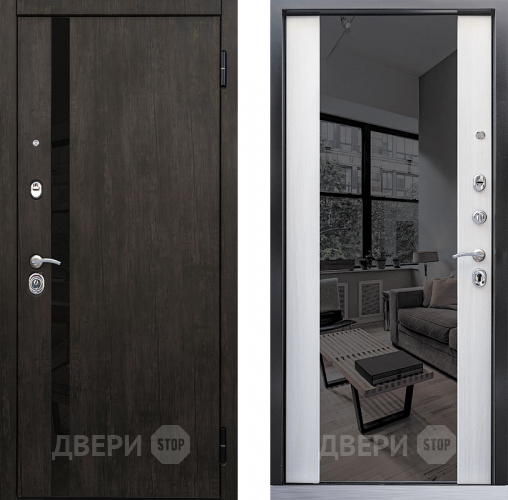 Дверь Премьер зеркало тиковое дерево/лиственница белая в Жуковский