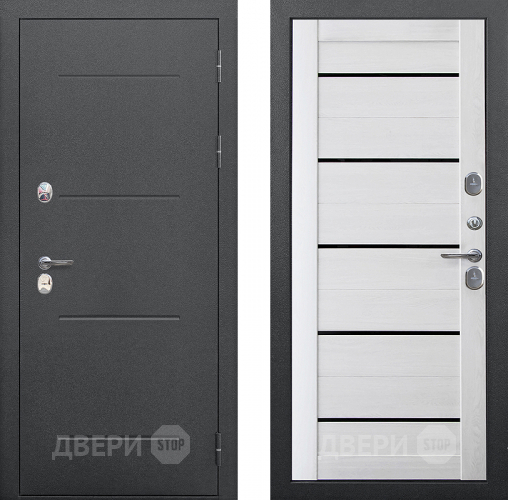 Дверь Цитадель Isoterma Серебро/Астана милки (черная лакобель) в Жуковский