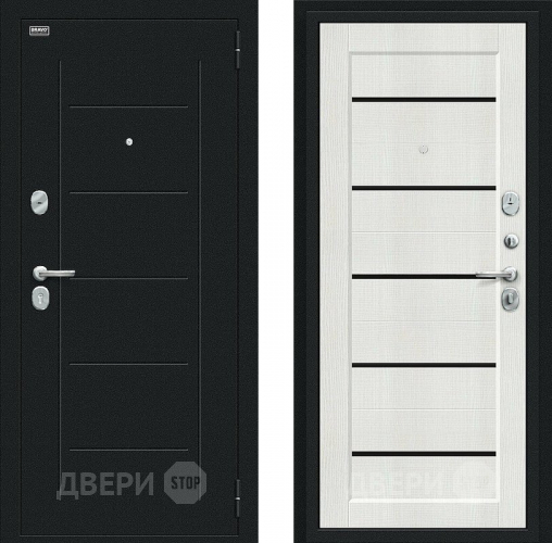 Входная металлическая Дверь Bravo Борн Букле черное/Bianco Veralinga в Жуковский