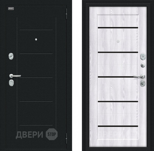Входная металлическая Дверь Bravo Борн Букле черное/Riviera Ice в Жуковский