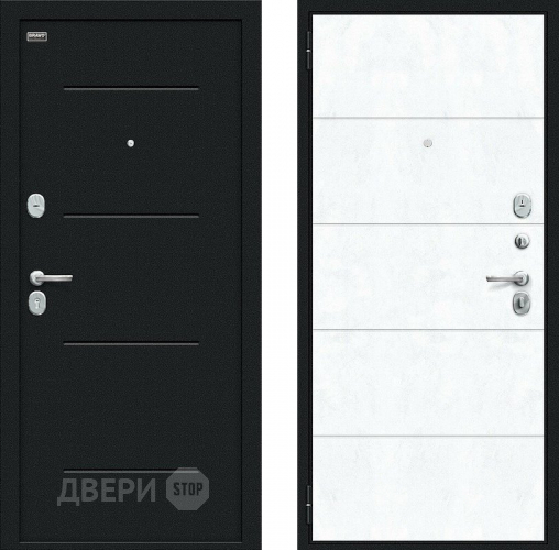Дверь внутреннего открывания Bravo Граффити-1 Инсайд Букле черное/Snow Art в Жуковский
