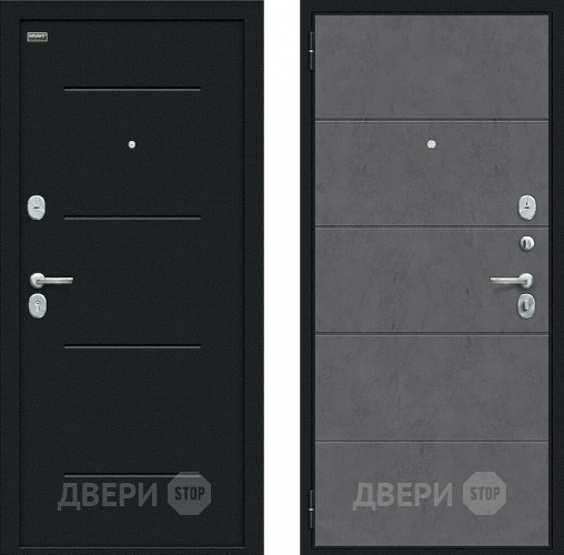 Дверь внутреннего открывания Bravo Граффити-1 Инсайд Букле черное/Slate Art в Жуковский