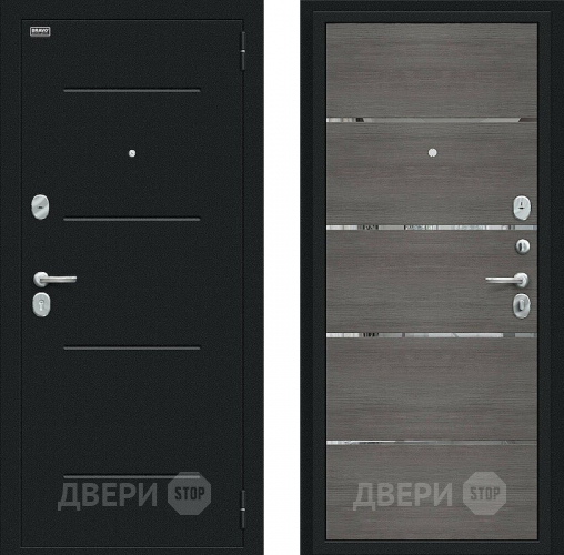 Дверь Bravo Лайн Букле черное/Grey Veralinga в Жуковский