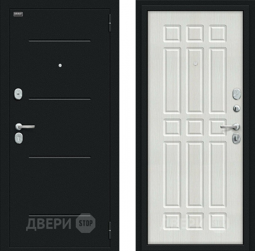 Входная металлическая Дверь Bravo Мило Букле черное/Bianco Veralinga в Жуковский