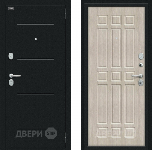 Входная металлическая Дверь Bravo Мило Букле черное/Cappuccino Veralinga в Жуковский