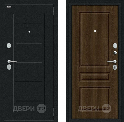 Входная металлическая Дверь Bravo Пик Букле черное/Dark Barnwood в Жуковский