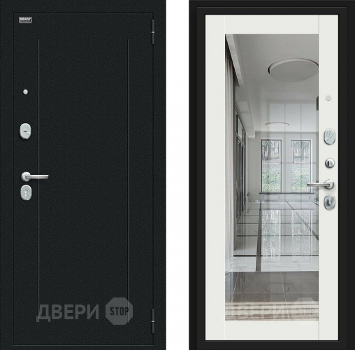 Входная металлическая Дверь Bravo Флэш Букле черное/Off-white в Жуковский