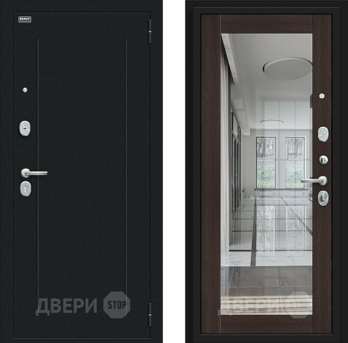 Входная металлическая Дверь Bravo Флэш Букле черное/Wenge Veralinga в Жуковский