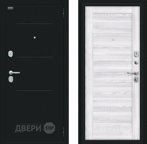 Входная металлическая Дверь Bravo Сити Kale Букле черное/Riviera Ice в Жуковский