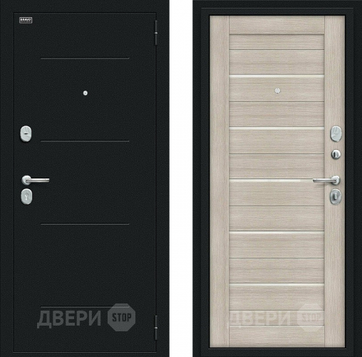 Дверь Bravo Техно Kale Букле черное/Cappuccino Veralinga в Жуковский