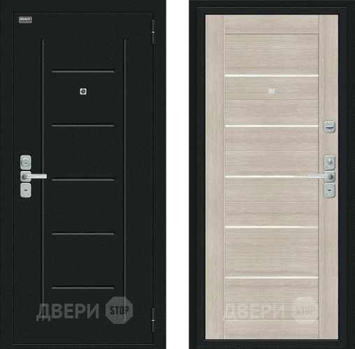 Входная металлическая Дверь Bravo Райт Букле черное/Cappuccino Veralinga в Жуковский