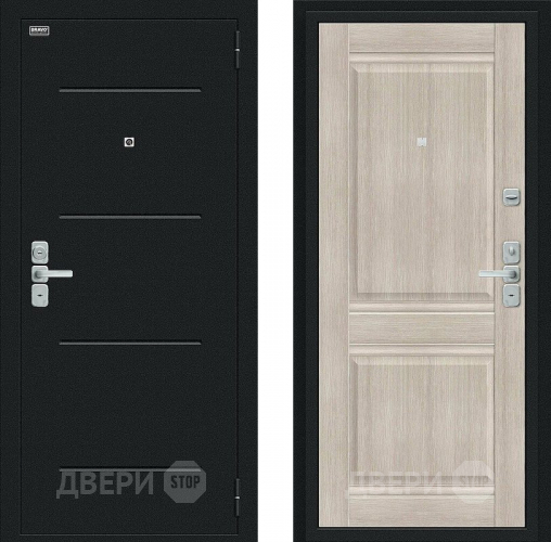 Входная металлическая Дверь Bravo Нео Букле черное/Cappuccino Veralinga в Жуковский