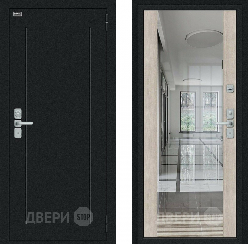 Входная металлическая Дверь Bravo Глори Букле черное/Cappuccino Veralinga в Жуковский