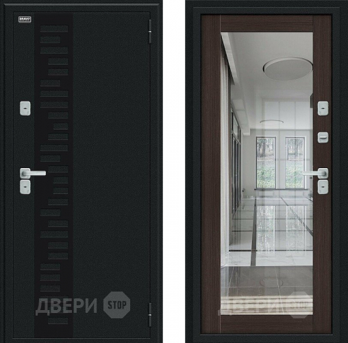 Дверь Bravo Thermo Флэш Декор Букле черное/Wenge Veralinga в Жуковский