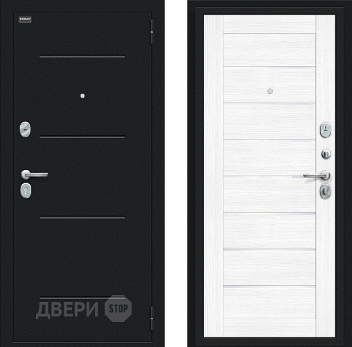 Дверь Bravo Техно Букле черное/Snow Melinga в Жуковский