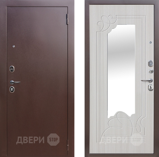 Входная металлическая Дверь Цитадель Ампир Зеркало Белый ясень в Жуковский