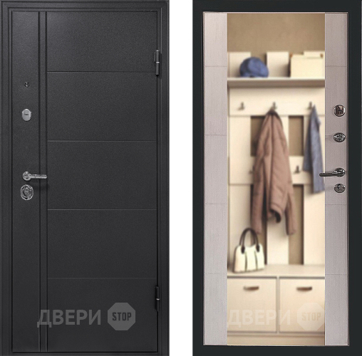 Входная металлическая Дверь Форпост Эверест Зеркало Беленый дуб в Жуковский