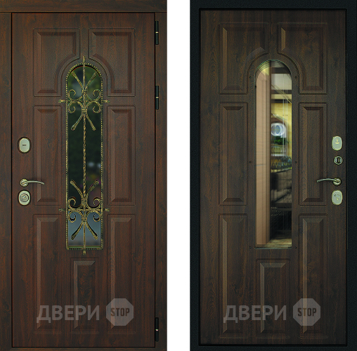Входная металлическая Дверь Дверной Континент Лион Темный орех в Жуковский