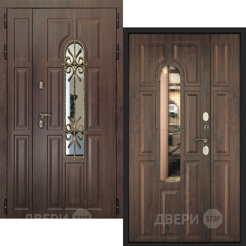 Входная металлическая Дверь Дверной Континент Лион Двустворчатая Темный орех в Жуковский