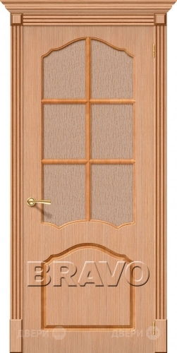 Межкомнатная дверь со стеклом Каролина (Дуб) в Жуковский