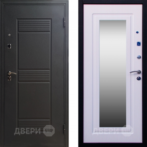 Входная металлическая Дверь СТОП ЗЕРКАЛО Ясень Белый в Жуковский