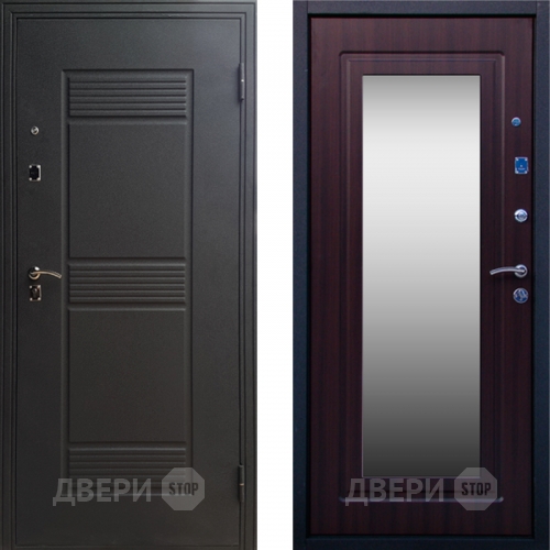 Входная металлическая Дверь СТОП ЗЕРКАЛО Венге в Жуковский