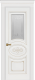 Межкомнатная дверь Дверь Премьер ДО, белая эмаль, патина золото, мателюкс с фрезеровкой в Жуковский