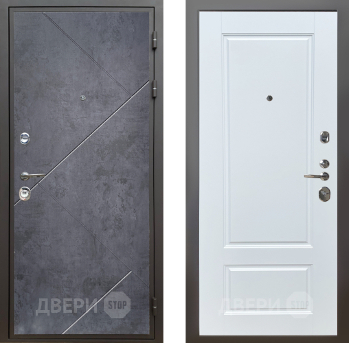 Входная металлическая Дверь Шелтер (SHELTER) Комфорт Бетон урбан индиго 4 Белый матовый в Жуковский