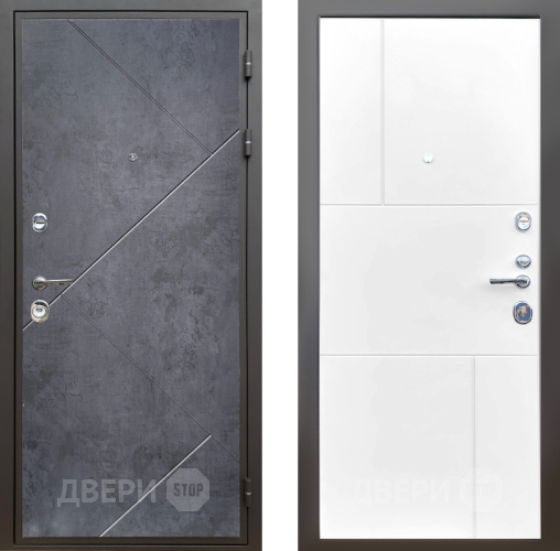 Входная металлическая Дверь Шелтер (SHELTER) Комфорт Бетон урбан индиго 8 Белый матовый в Жуковский