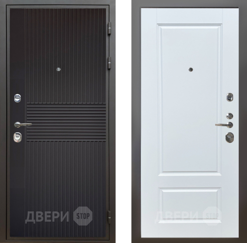 Дверь Шелтер (SHELTER) Комфорт Черная шагрень 4 Белый матовый в Жуковский