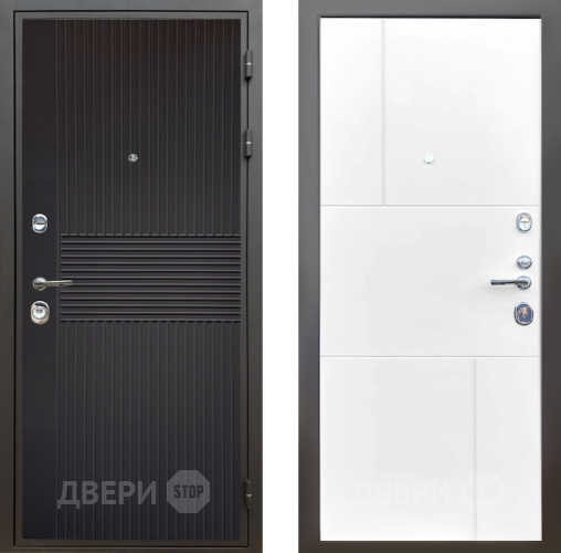 Входная металлическая Дверь Шелтер (SHELTER) Комфорт Черная шагрень 8 Белый матовый в Жуковский