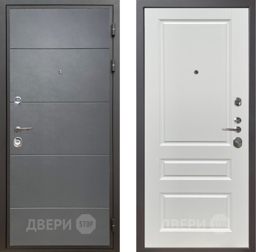 Дверь Шелтер (SHELTER) Комфорт Лофт графит 1 Белый ясень в Жуковский