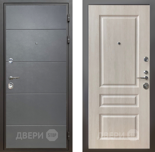 Входная металлическая Дверь Шелтер (SHELTER) Комфорт Лофт графит 3 Дуб филадельфия крем в Жуковский