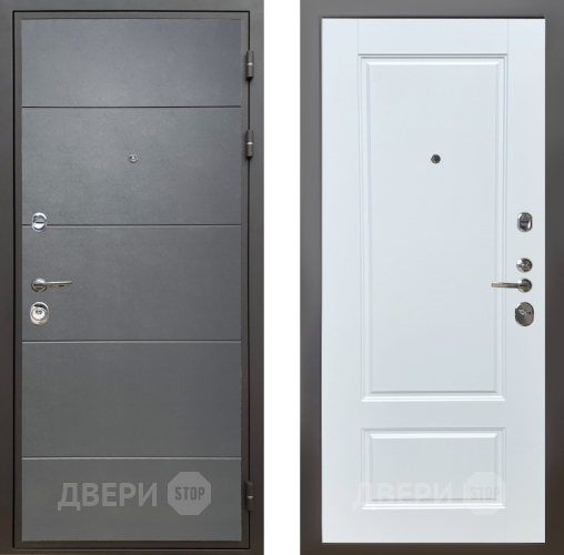 Входная металлическая Дверь Шелтер (SHELTER) Комфорт Лофт графит 4 Белый матовый в Жуковский
