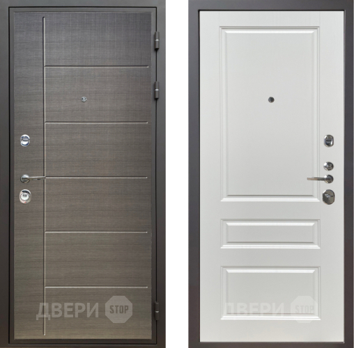 Входная металлическая Дверь Шелтер (SHELTER) Комфорт Лен сильвер 1 Белый ясень в Жуковский