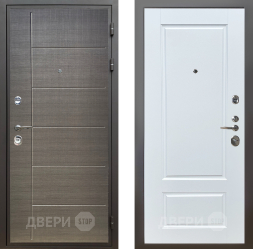 Входная металлическая Дверь Шелтер (SHELTER) Комфорт Лен сильвер 4 Белый матовый в Жуковский