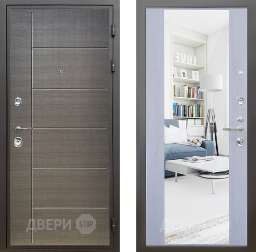 Дверь Шелтер (SHELTER) Комфорт Лен сильвер 12 с зеркалом Дуб филадельфия крем в Жуковский