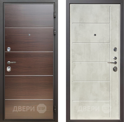 Входная металлическая Дверь Шелтер (SHELTER) Комфорт Венге структурный горизонт 11 Бетон крем в Жуковский