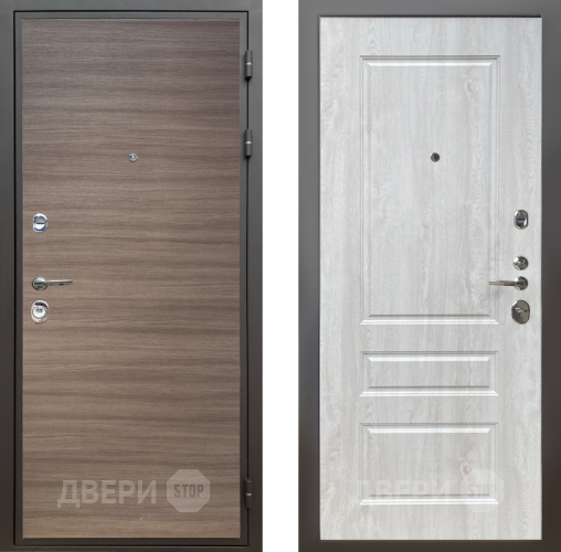 Входная металлическая Дверь Шелтер (SHELTER) Комфорт Дуб тоскано поперечный 2 Сосна белая в Жуковский