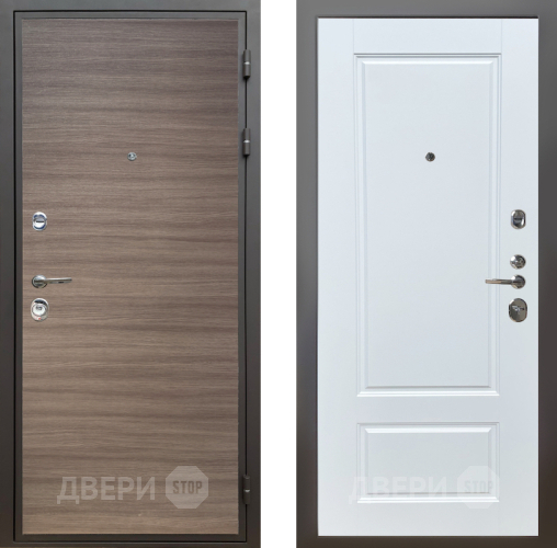 Входная металлическая Дверь Шелтер (SHELTER) Комфорт Дуб тоскано поперечный 4 Белый матовый в Жуковский