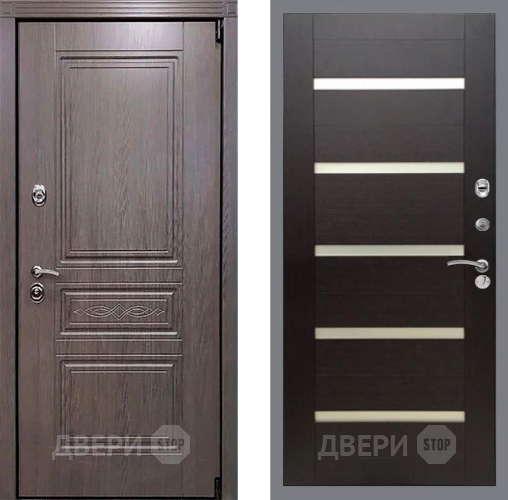 Входная металлическая Дверь Рекс (REX) Пренмиум-S СБ-14 стекло белое венге поперечный в Жуковский